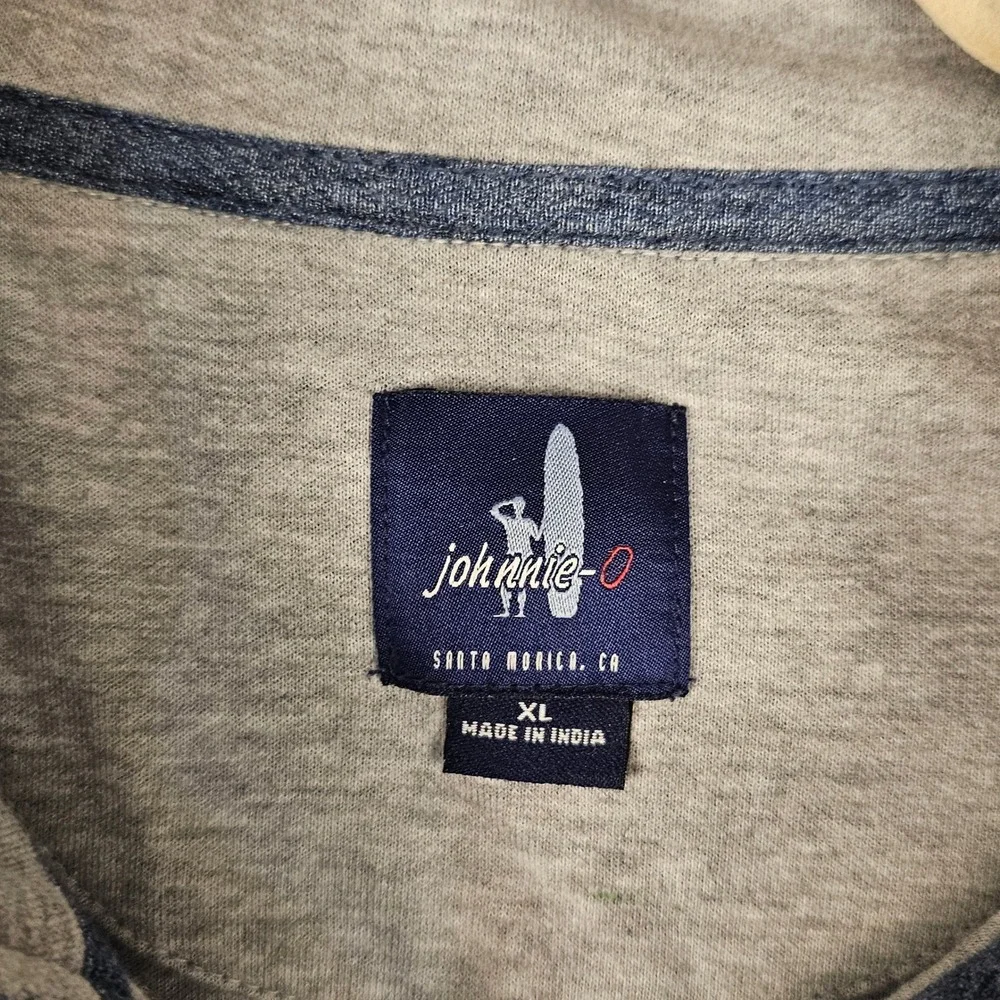 Johnnie O Mens Heathered Blue Sully 1/4 Zip Pullover Sweater XL - Picture 3 of 4